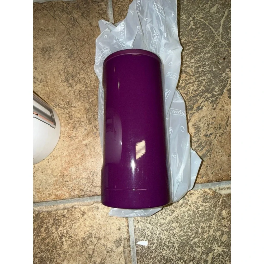 BruMate Hopsulator Slim 12oz Insulated Can Cooler Plum Purple Stainless Steel